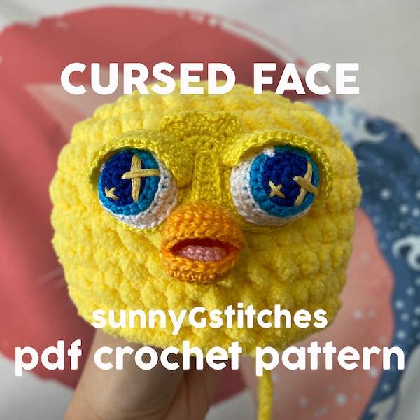Kawaii Cursed Face Appliqué Amigurumi Crochet Pattern - PDF - English