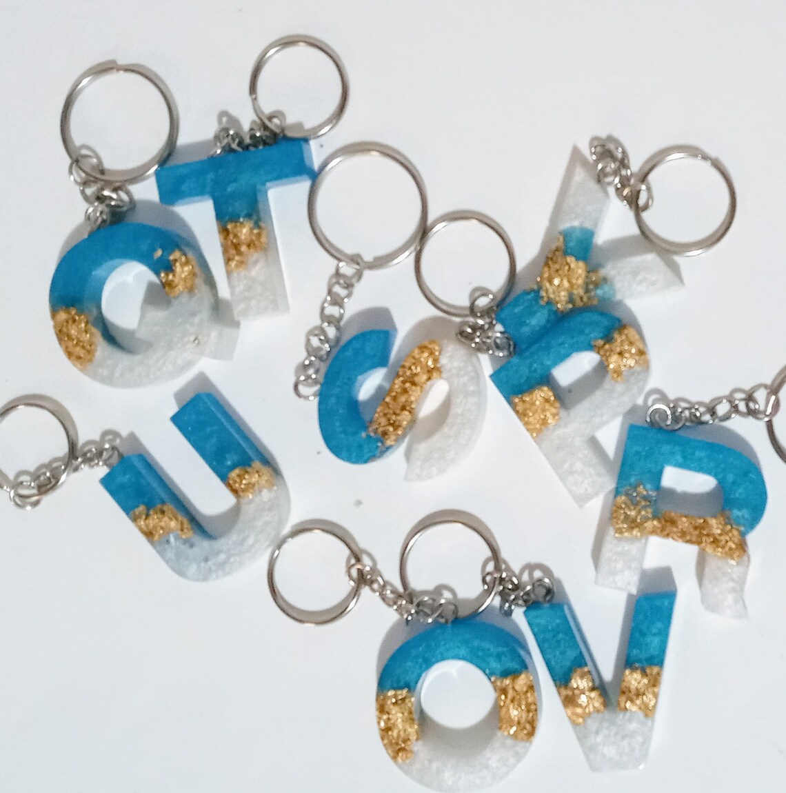 Resin Epoxy Letter keychain Etsy