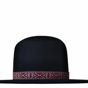 custom mens boho open crown hat,  tiller hat, indigenous style hat, boho mens fedora, mens navajo style hat