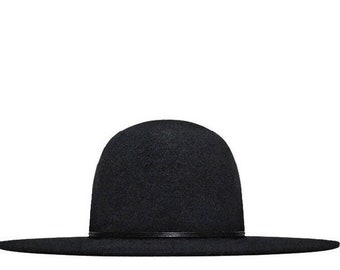 chapeau western personnalisé à couronne ouverte / chapeau couronne ronde / chapeau de barre franche / punk occidental / fedora couronne ouverte / fedora élégant occidental