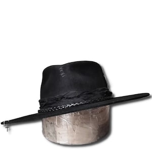 custom mens goth rock hat, wide brim mens fedora, alt outfit,  gothic western hat, gothic mens outfit, cowboy goth hat