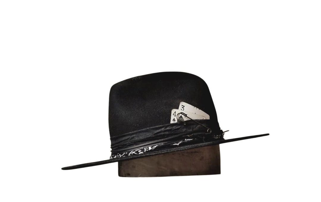 Custom Mens Distressed Fedora, Rock N Roll Cowboy Hat, Boho Rock Hat ...