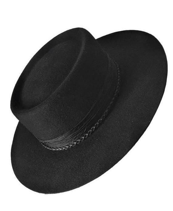 Custom Goth western Hat, dark cowboy hat, wide brim black gambler hat, cowboy gothic hat, gambler western hat