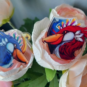 Link and Zelda’s Loftwings Clear Acrylic Pins (The Legend of Zelda: Skyward Sword/ TLOZ SS)