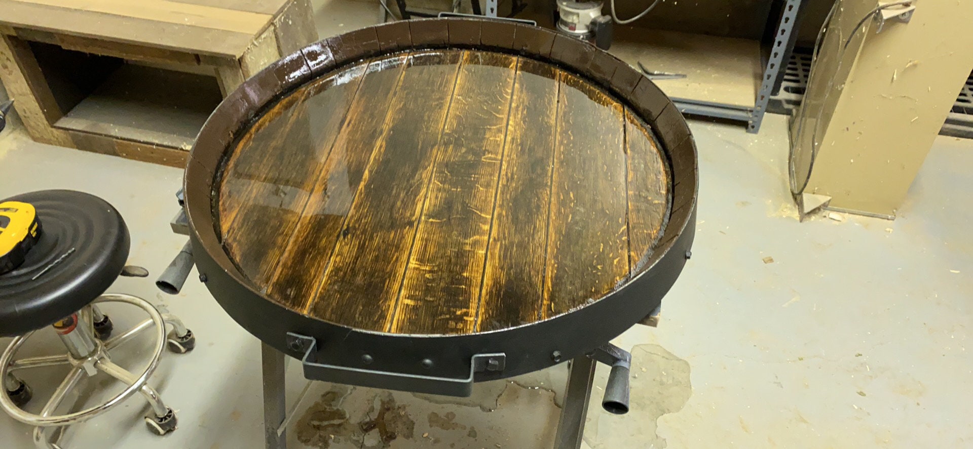 Wine barrel top serving tray Etsy