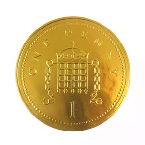 Personalised Gold Milk Chocolate Coin Extra Large - Your Ideas - My Ideas - We Can Create The Perfect Posh Chocs For You Or Your Loved Ones