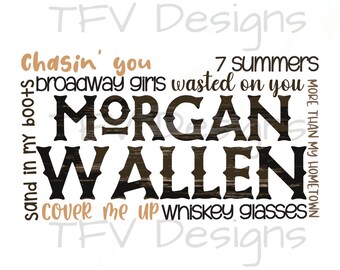 Morgan Wallen Song Quotes Morgan Wallen Lyrics Svg | Etsy.de