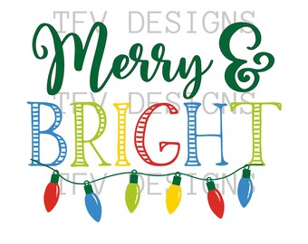 Feliz y brillante PNG, Navidad PNG, Luces de Navidad Png, Diseño para impresión, Descarga instantánea, Imprimibles de temporada navideña,