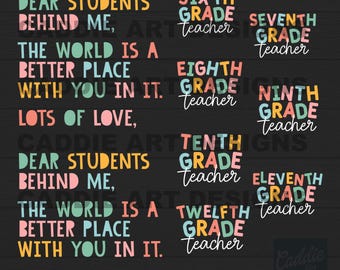 Lehrer Png, liebe Schüler Png, Mittelschule PNG, Gymnasium PNG, Sofort-Download für Tshirtdruck.