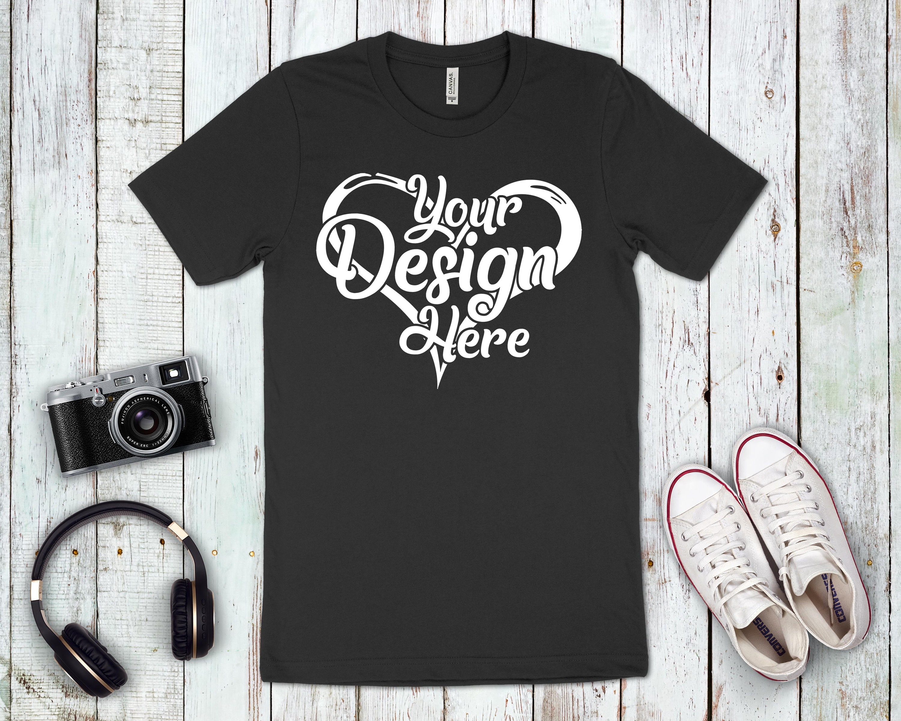 Vintage Black Bella Canvas 3001 Mockup 