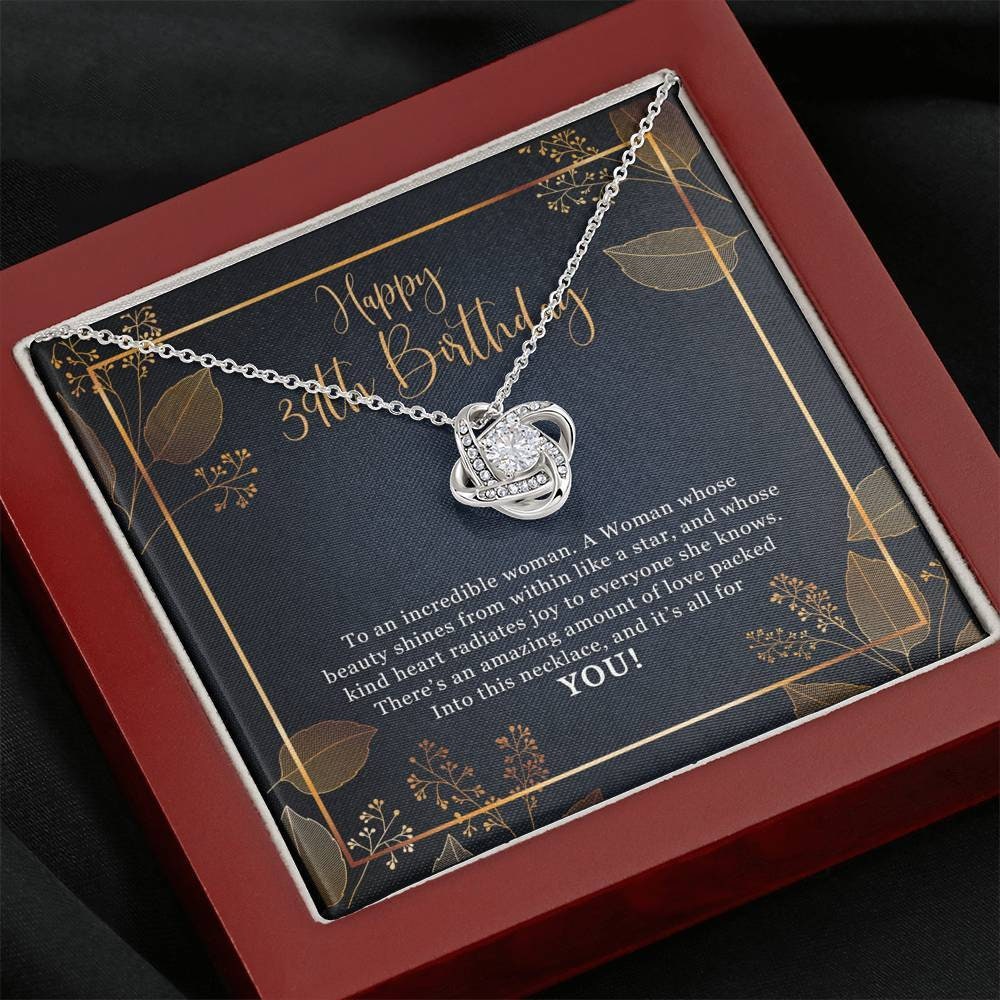 Happy 39th Birthday Jewelry Gift for Girls Women， Necklace Mother