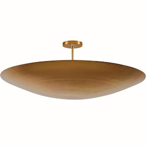 Aanpasbare onbewerkte koperen komkroonluchter - moderne MCM-hanger Spoetnikarmatuur - zeslichts verzonken montage