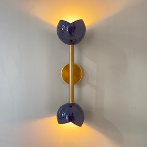 Premium Wall Sconce Double Light. Colourful Brass Wall Lamp Mid century Sputnik Home Decor Wall lamp.