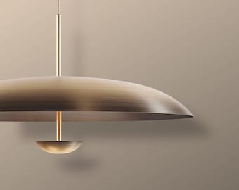 Lampadario semi-incasso in ottone fatto a mano - Lampadario Sputnik in stile Mid-Century Modern