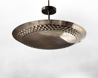 Brass Dome Pendant Light 6 Pack: Diamond Cut Mid Century Chandelier