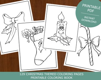 Christmas Coloring Book: 129 Printable Coloring Pictures (PDF)