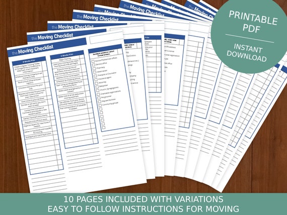 Moving Checklist Bundle: Printable Checklist (PDF)