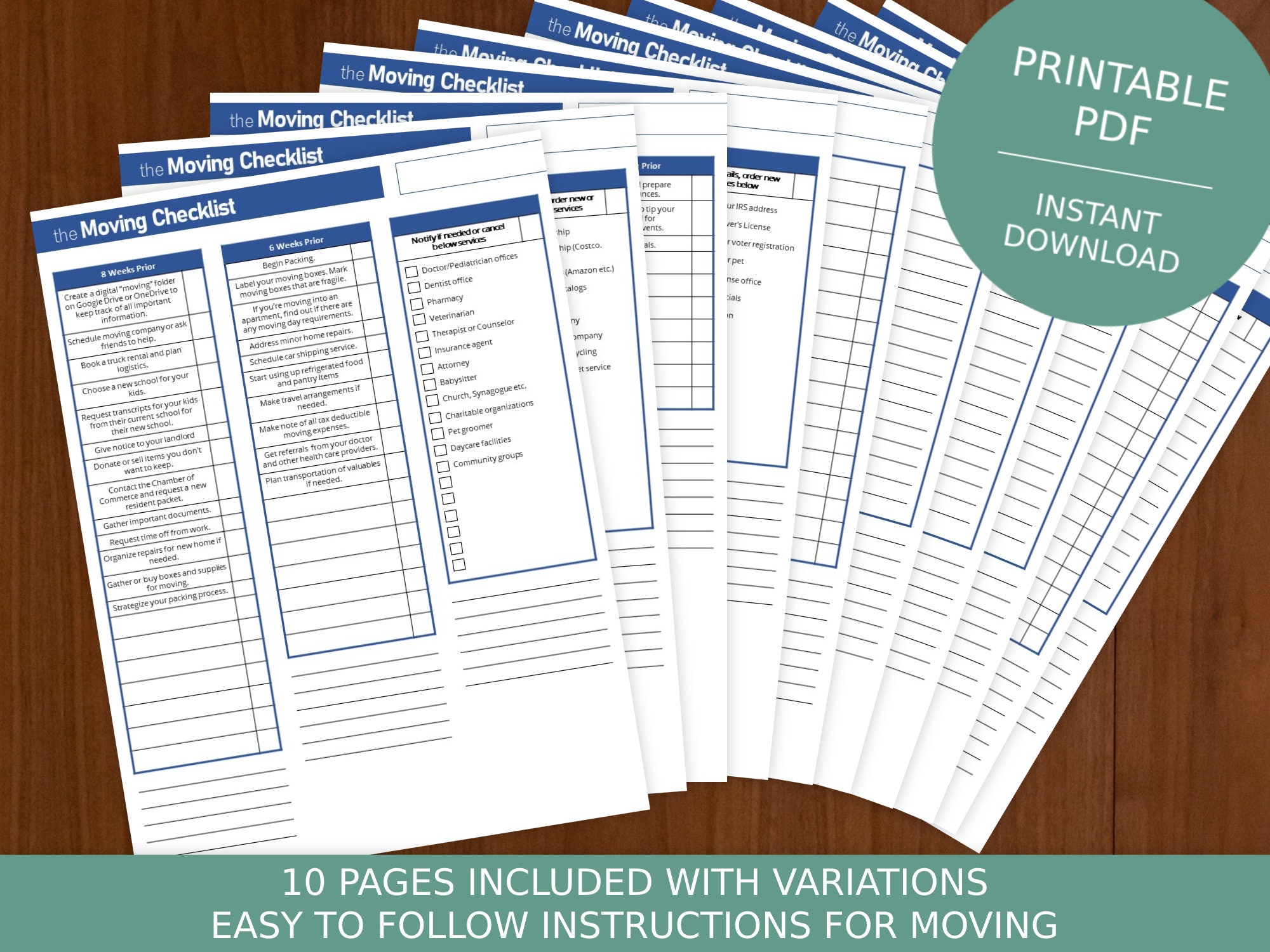 Moving Checklist Moving Checklist Bundle Printable Moving - Etsy