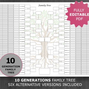 Family Tree Book Custom Family Tree Notebook. Family Journal. Editable  Template. Digital Download. 