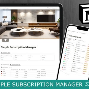 Notion Subscription Manager Template - Efficient Subscription Tracking
