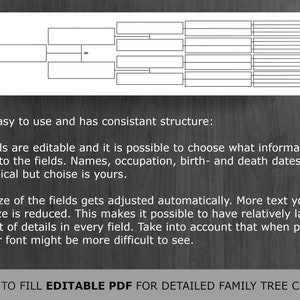 7 Generation Family Tree Chart: Printable and Editable Genealogy ...