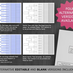 7 Generation Family Tree Chart: Printable and Editable Genealogy ...