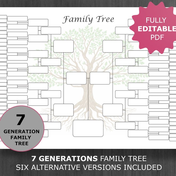 Family Tree Template Etsy Family Tree Template Etsy