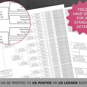 8 Generations Family Tree Chart. Printable and Editable Family Tree ...