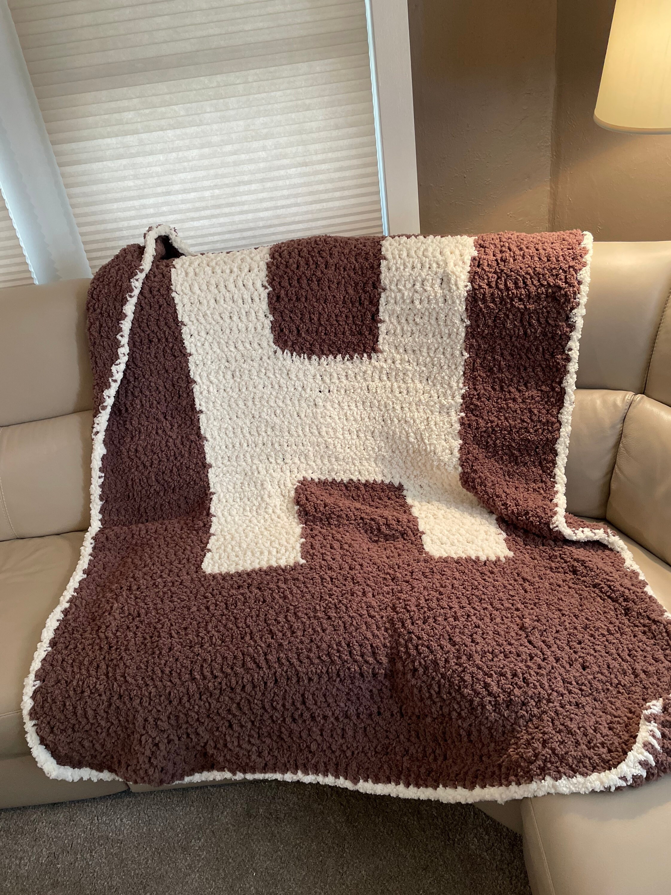 Sherpa Initial Throw Blanket Etsy