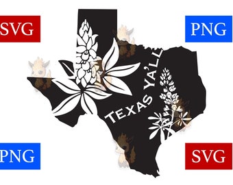 Texas Y'all Bluebonnet SVG | Compatible with cricuts, laser engravers, sublimation, DTF, DTG