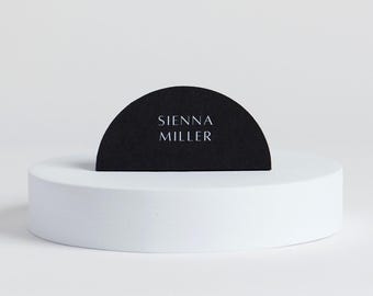 Taco Wedding Place Cards: Black & White Reception Table Decor