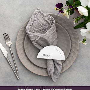 Mulberry Semi Circle Place Cards: Elegant Wedding Table Seating