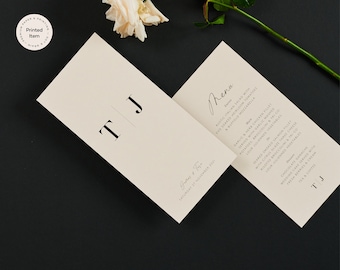 Printed DL Menu - The Santa Rosa Collection Modern And Minimal Menu Card For Reception | Wedding Dinner Menu and Place Name Card
