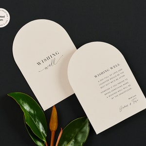 Cartão de Poço dos Desejos em Arco Moderno - Coleção Santa Rosa. Convite de Poço dos Desejos de Casamento Minimalista Impresso, Em Vez de Cartão de Presentes