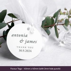 Wedding Favour Tag, Square or Round Favor Tag - The Mulberry Collection. Printed Favour Tag, Bonbonnieres Tags, Gift Tag, Minimalist tag