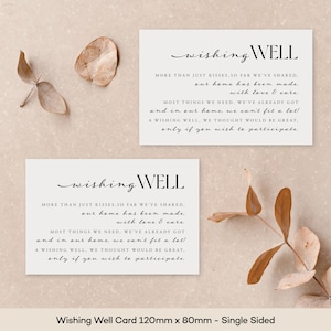 Wishing Well Karte - Die Paris Kollektion. Gedruckte Wunsch gut Karte, Weiße Hochzeit Wunsch gut Karte, Zeitgenössische Hochzeit Wunsch gut Karte