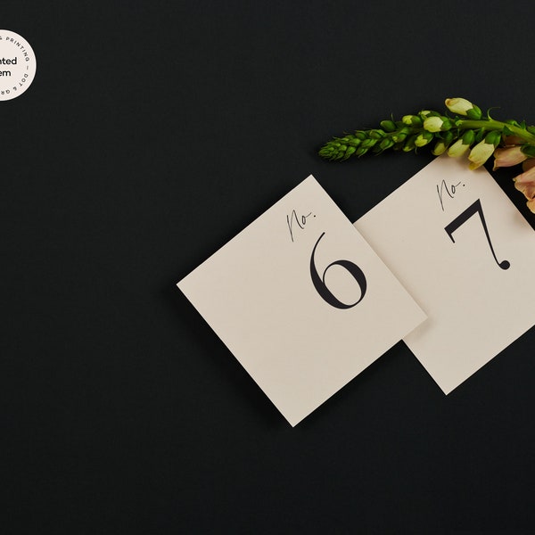 Square Table Numbers - The Santa Rosa Collection. Printed Wedding Stationery, Chic Wedding Stationery, Printed Table Numbers