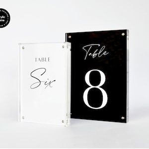 Acrylic Stand - Clear Acrylic Magnetic Table Number Stand