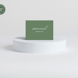 Premium Namenskarten - The Hunter Valley Collection. Gedruckte Name Tischkarte, Sage Grüne Hochzeit, Sage Grüne Tischkarte