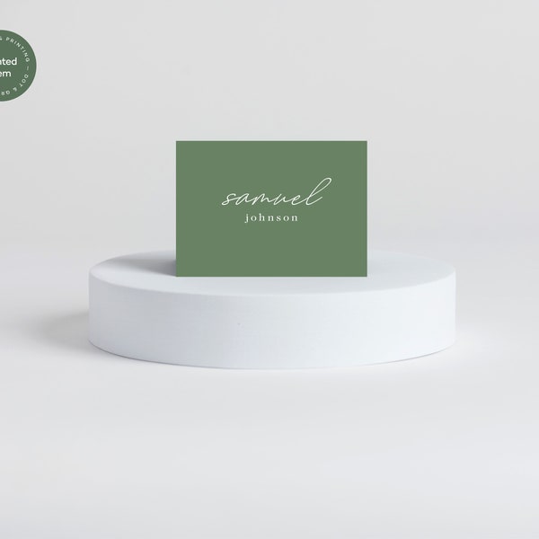 Premium Name Place Cards - The Hunter Valley Collection. Printed Name Place Card , Sage Green Wedding , Sage Green Place card