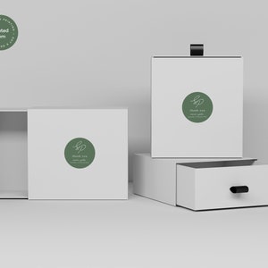 Sage Green Circle Stickers 40mm, 50mm, 70mm - Round Stickers for Favours - The Hunter Valley Collection. Custom Printed Wedding Stationery
