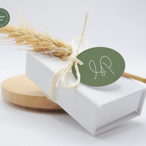 Sage Green Favor Tags: Hunter Valley Wedding, Square or Round