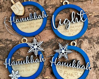 Hanukkah Ornaments set of four