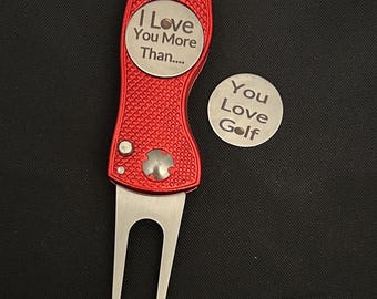 Golf Divot Tool with one marker engraved on both sides  (photo shows both sides)