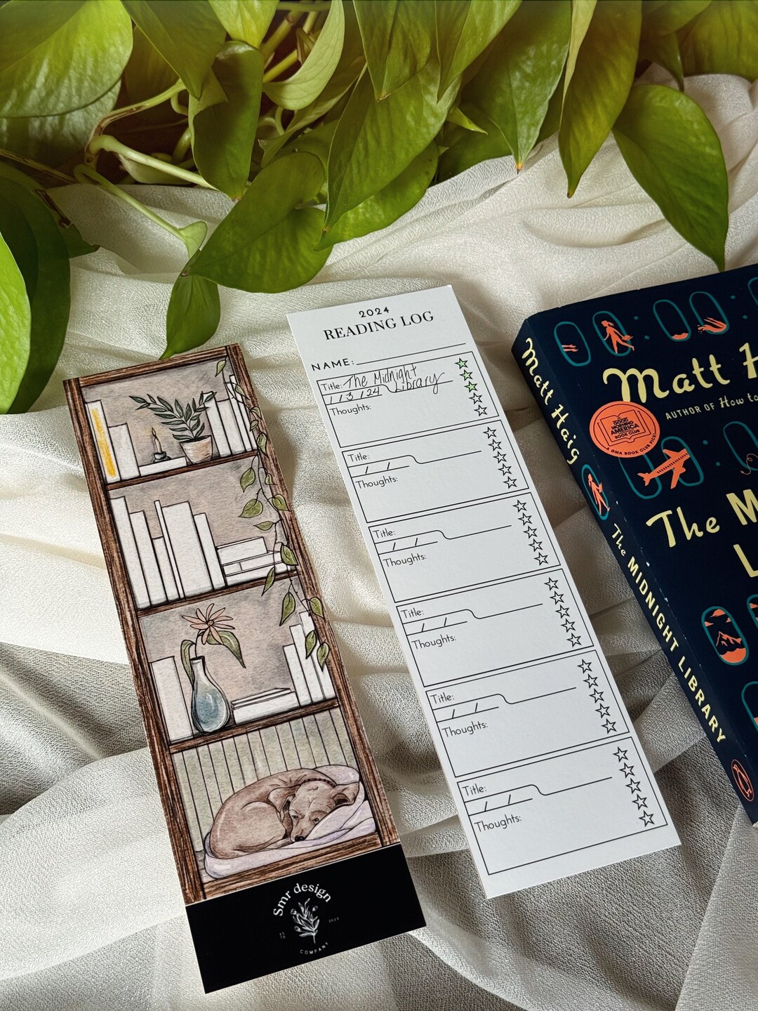 Reading Log Bookmark Set (set of 2 - Doublesided), Cozy Dog Reading ...