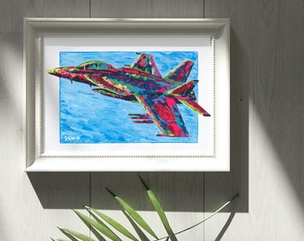 F-18 Jet Painting - 8x10 Art Print, Aviation and Aircraft Art