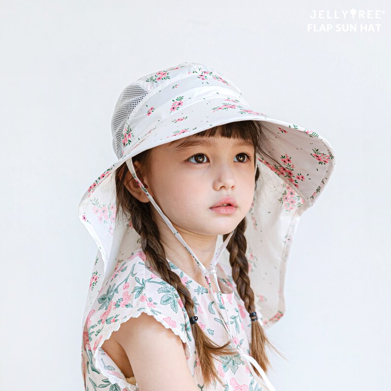 Baby Sun Hat UPF 50+ Kids Toddler Girls Wide Brim Summer Cap Gardening ...