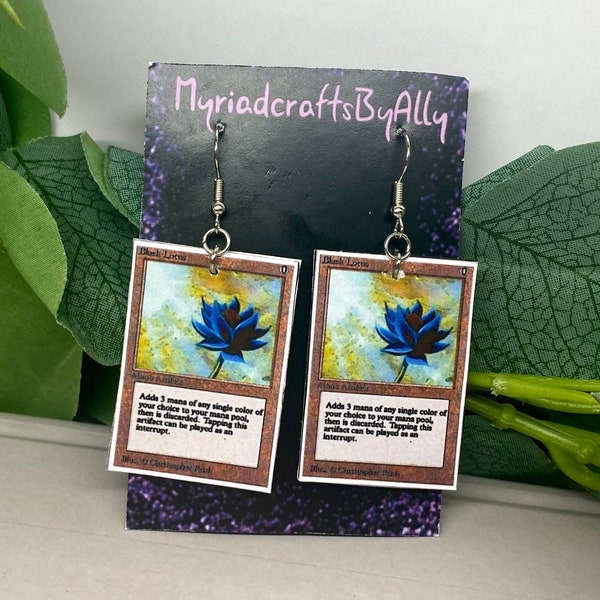 Magic The Gathering Black Lotus Card Earrings