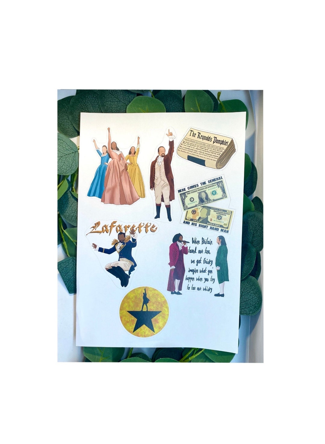 Hamilton Vinyl 7 Pack Stickers Handmade Etsy