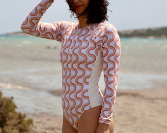 Women's Long Sleeve One-piece Swimsuit – Lollipop Surf Suit